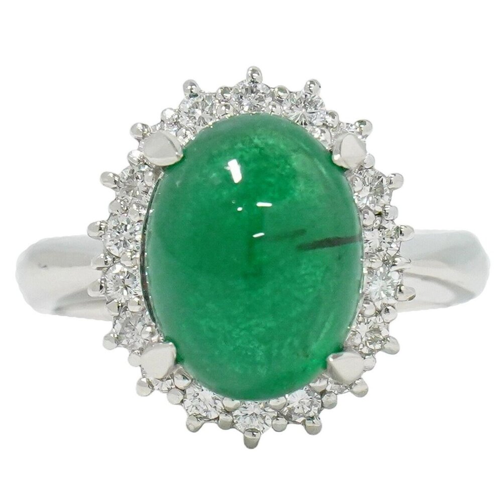 Emerald 4.82ct Diamond 0.47ct Ring Pt900 Platinum US 6 9.9g
